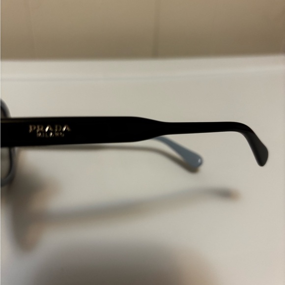 Prada Black Frame Sunglasses with Gradient Lenses and Tortoiseshell Temples main image 4